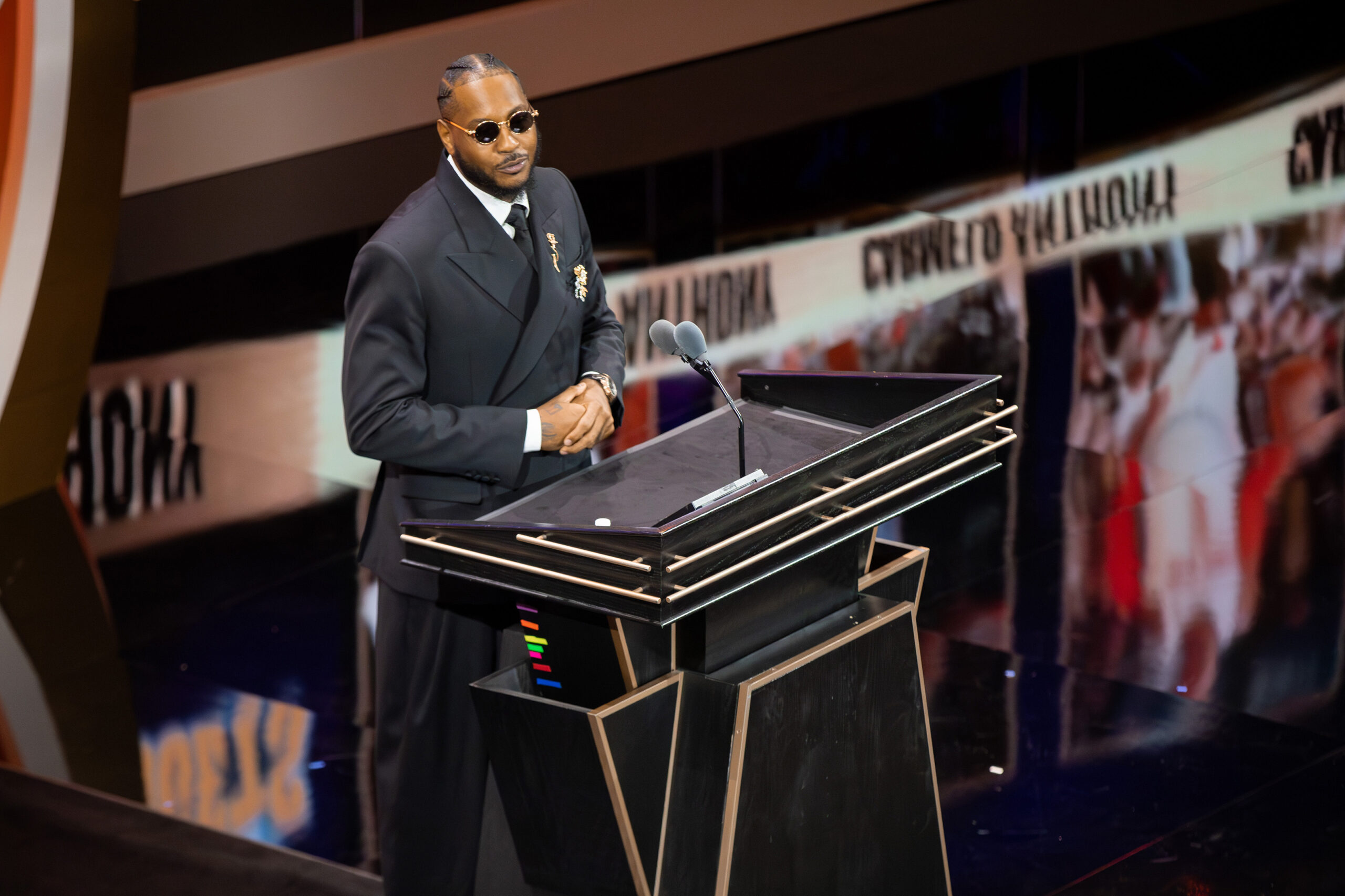 Anthony delivers his Hall of Fame induction speech. Kiyan told Syracuse Athletics’ Sean Dorcellus that it took Melo nearly a year to write his speech. 