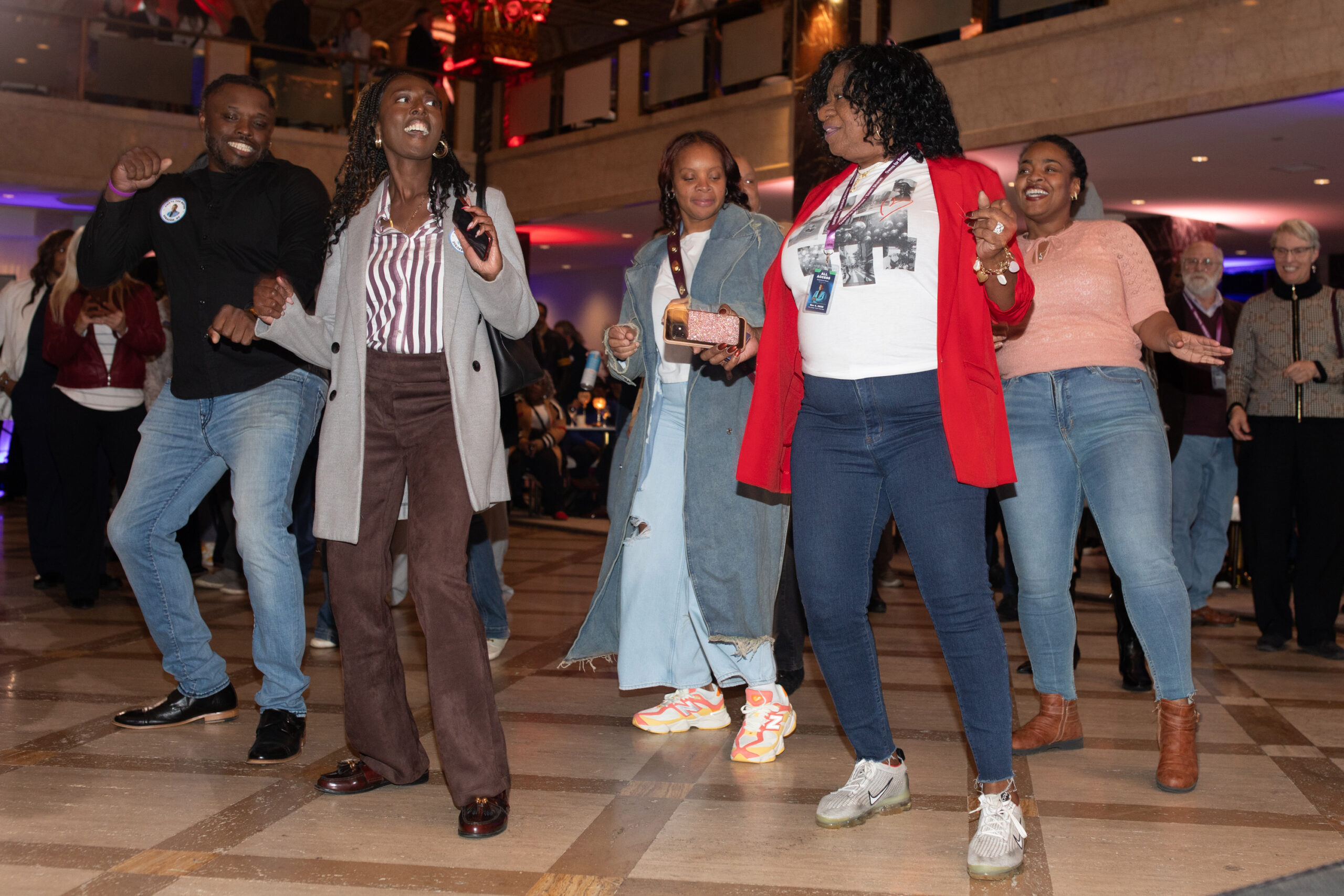 Attendees at Owens’ watch party danced as results trickled in. Songs like “Brick House” by The Commodores played as they danced and awaited the final results.