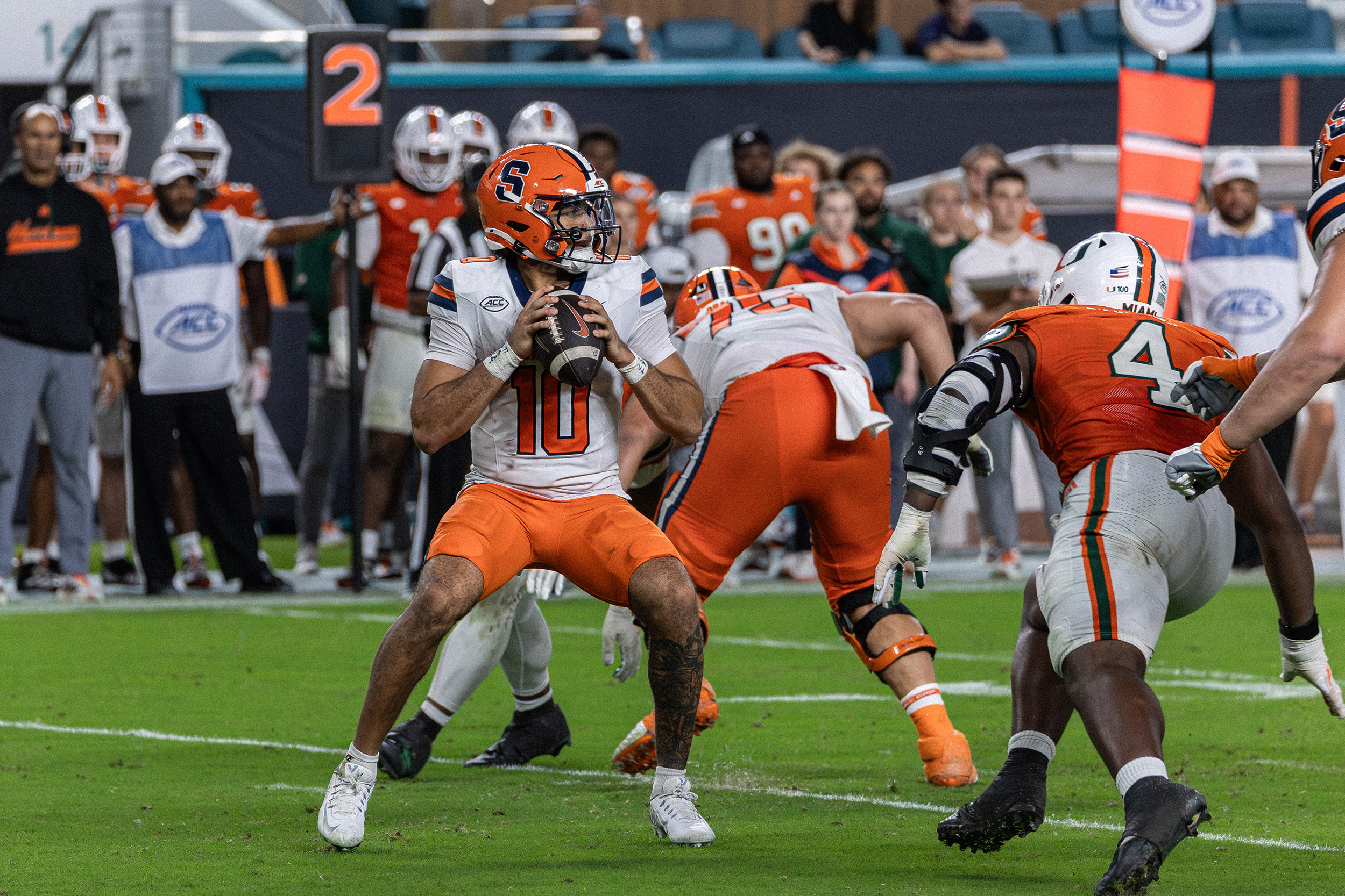 Rickie Collins stands in the pocket. After getting benched against North Carolina, Collins threw two interceptions in his return to the starting lineup against Miami.