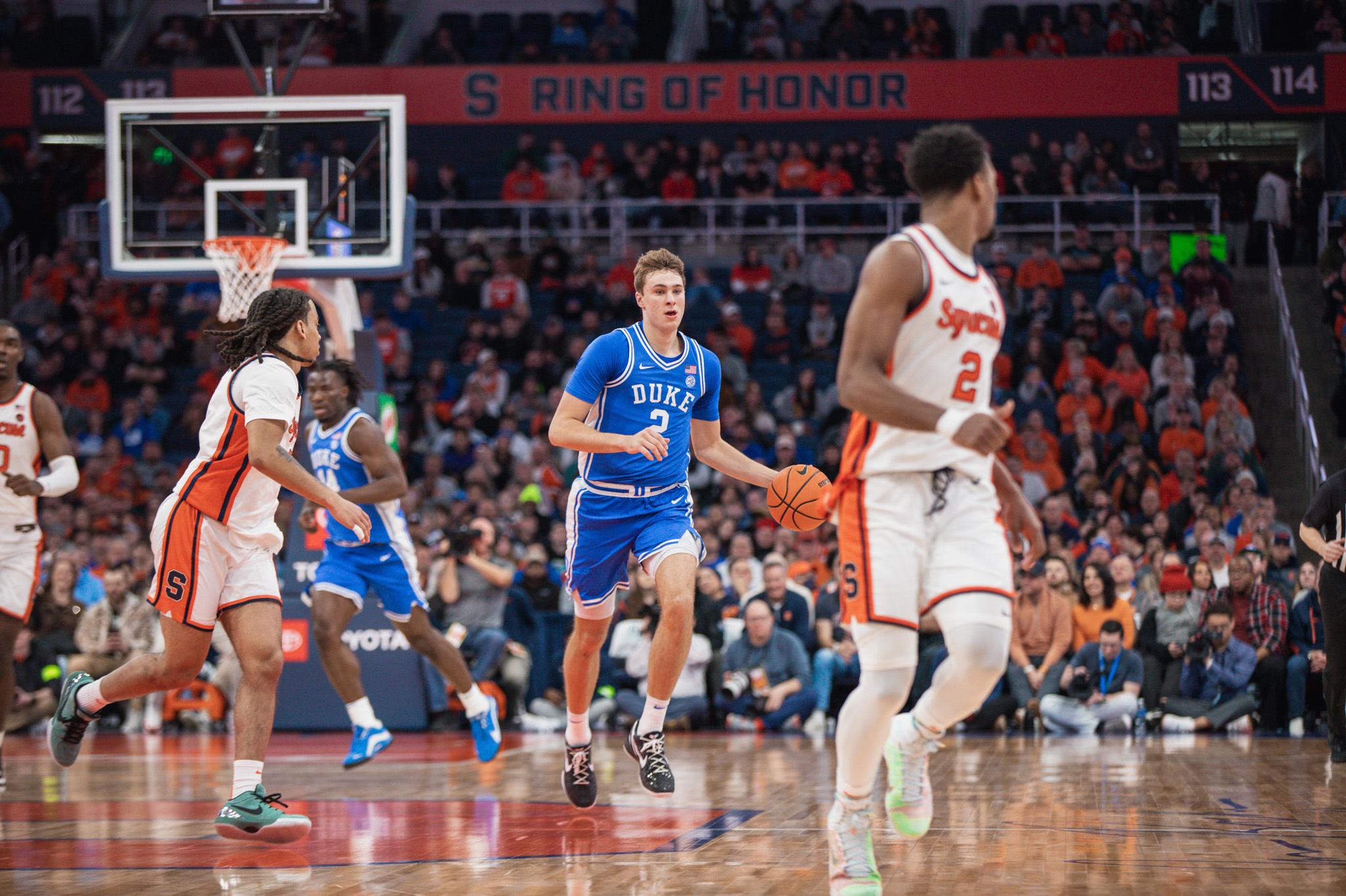 February: Cooper Flagg’s No. 2 Duke outclasses Syracuse 83-54 at the JMA Wireless Dome. The Orange offered little resistance to the Blue Devils, in what finished as the Orange’s largest margin of defeat of the season.