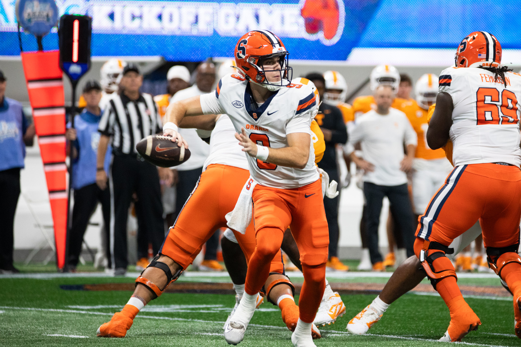 August: Syracuse opens up its second season under Fran Brown with a 45-26 loss to No. 24 Tennessee. After losing quarterback Steve Angeli, the Orange ultimately ended their rough campaign with a 3-9 record.