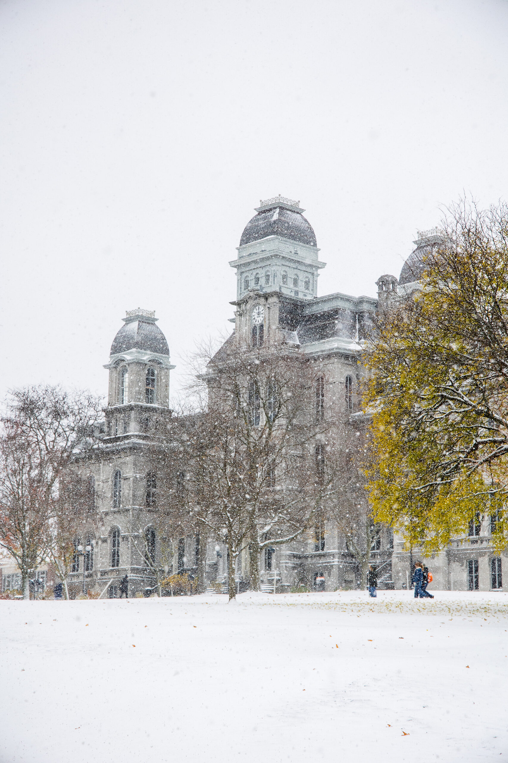 November: A blanket of snow covers Syracuse University’s campus as it experiences the first snowfall of the school year. The November snowfall was the first of what is expected to be a snowy season in Salt City.