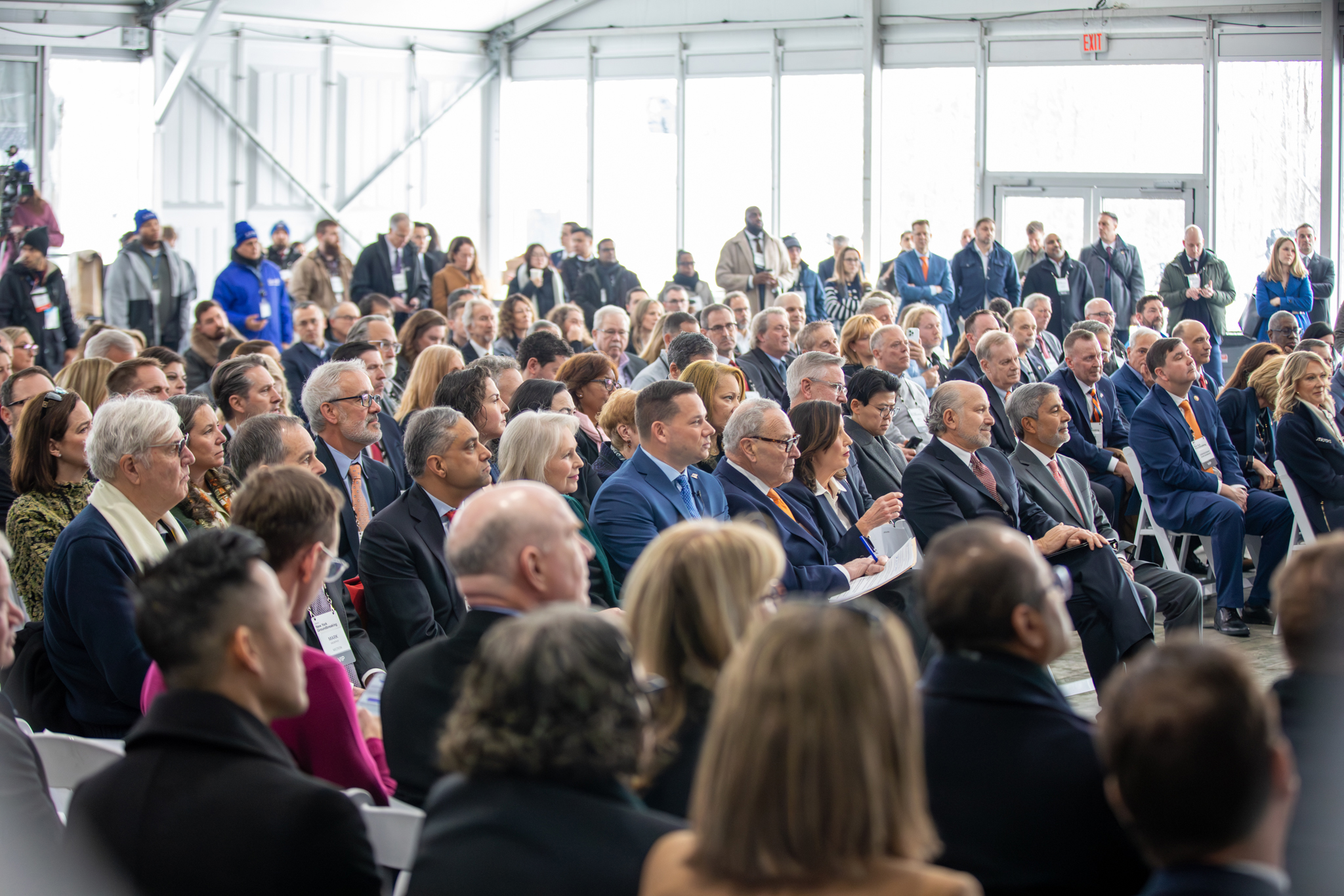 Speakers at Micron’s groundbreaking event spoke to a room filled with elected officials and leaders from the federal government and New York state. Among attendees and speakers were U.S. Secretary of Commerce Howard Lutnick, Micron CEO Sanjay Mehrotra and local Rep. John Mannion.