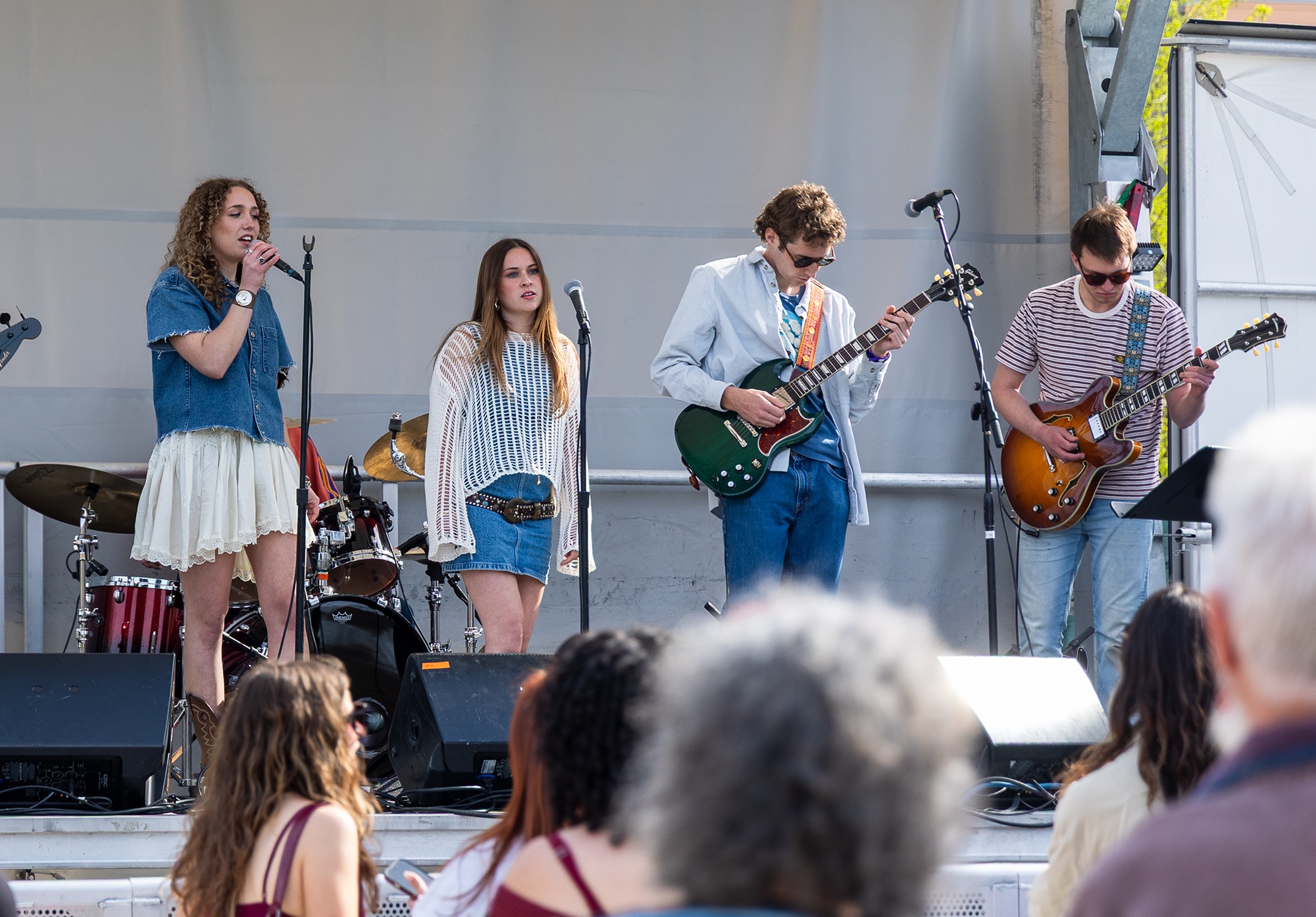 Indie rock band Passing grade sings in front of the SoundCheck crowd as a pre-performance to the Block Party celebrations. Other performers included Envy, Northway and Grace Ferguson.
