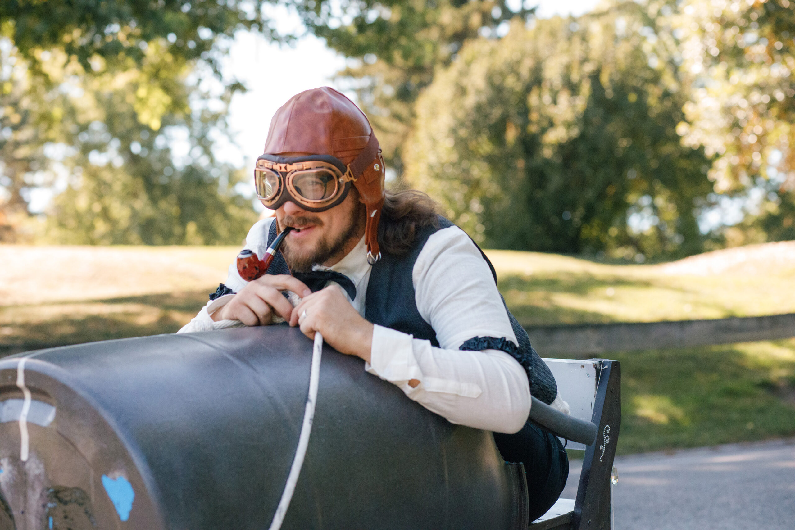 A participant racing in the Tipp Hill Soapbox Car Derby on Saturday