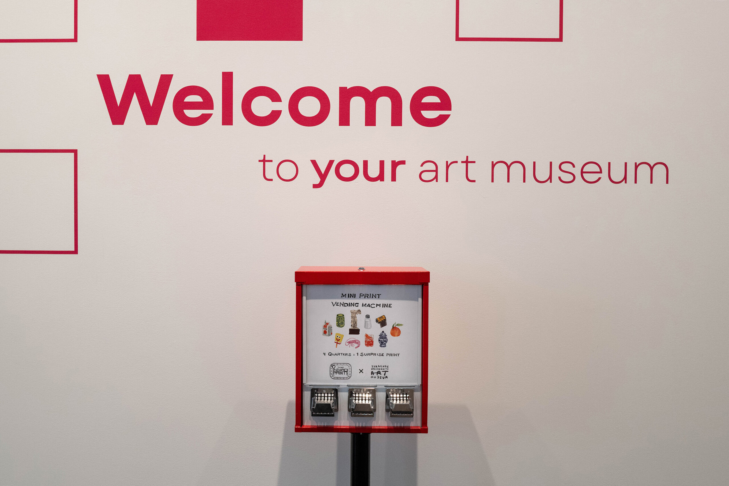 For 4 quarters, vend your own surprise mini print at SU Art Museum