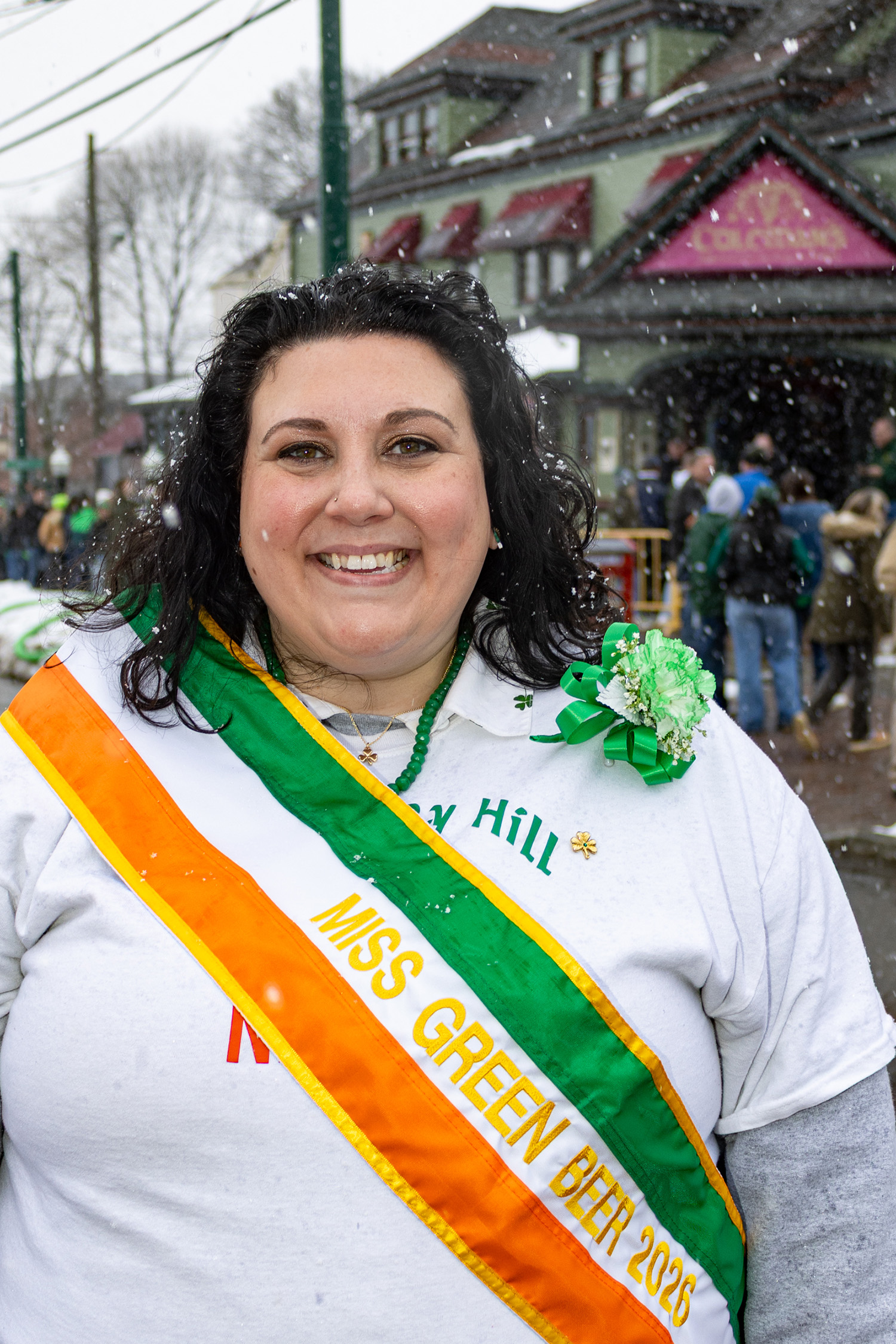 Students standing in the lobby of Brewster Hall.