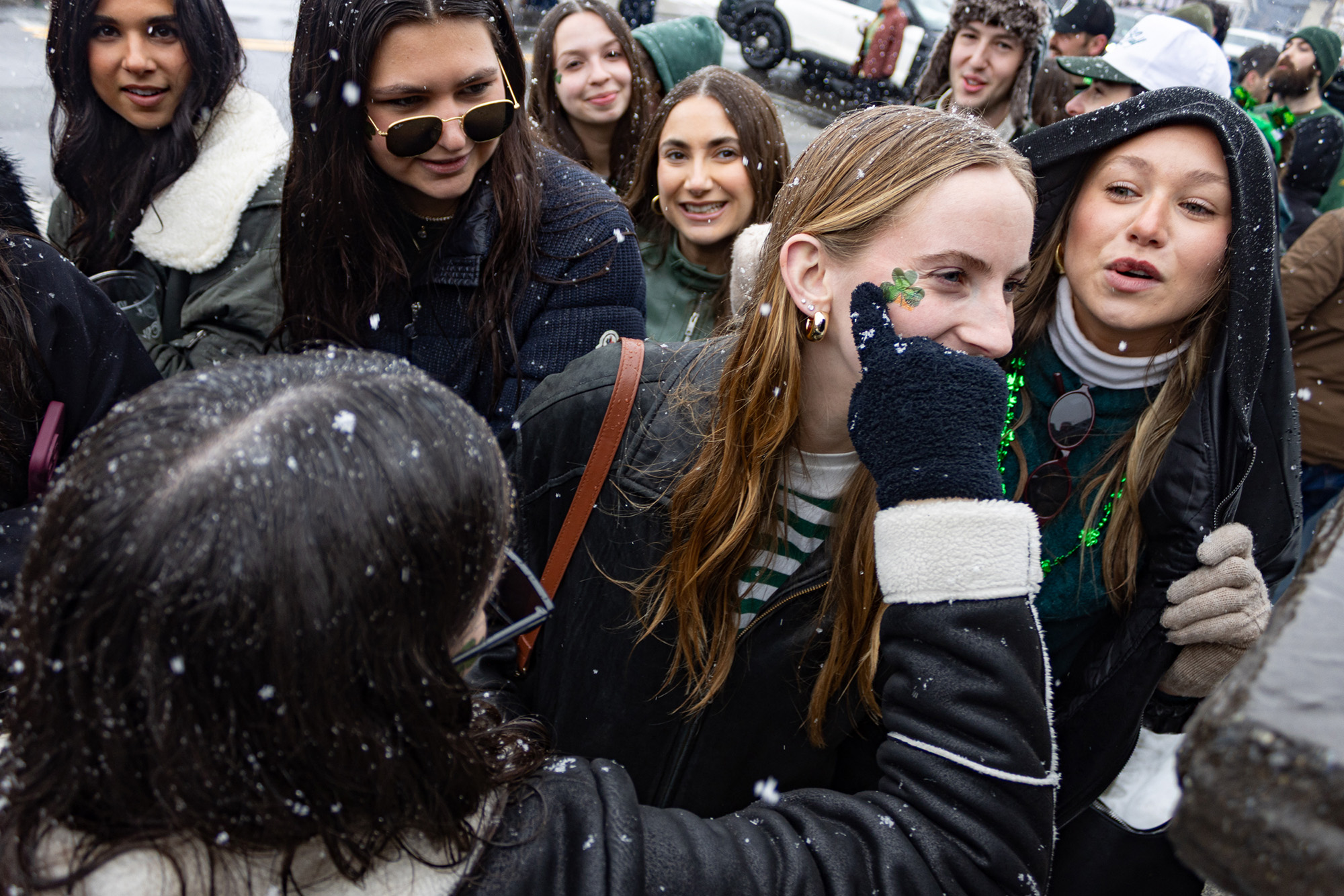Students standing in the lobby of Brewster Hall.