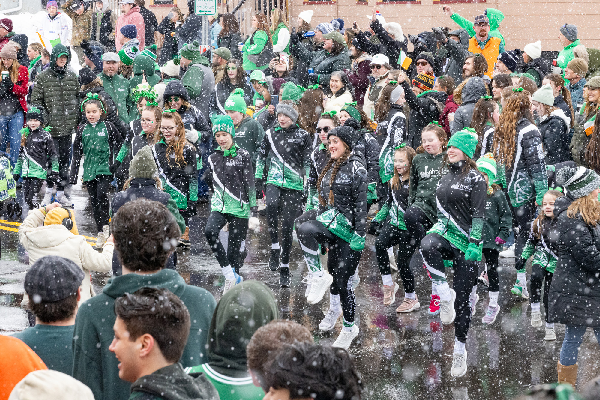 Stagnate water floods on the carpet in Brewster Hall.