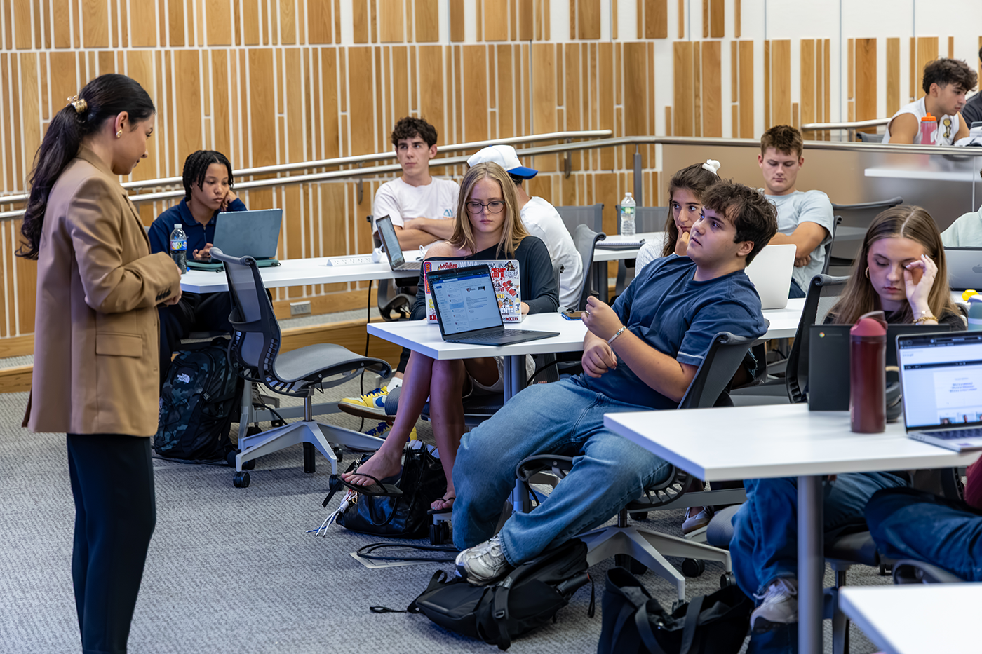 professor speaking to student